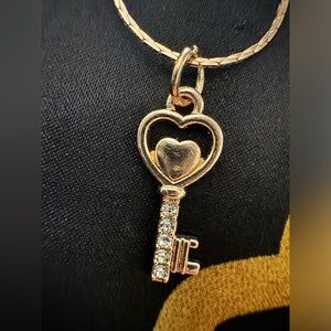 Paparazzi 🗝️ LOVE-Locked ⭐️ Rose Gold Necklace with earrings